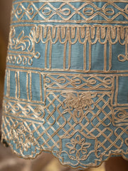 Sku Blue Chinon Ribbon Work Palazzo Suit