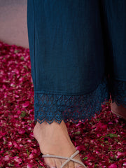 Lace Detail Embroidered Tunic with Palazzos
