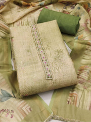 Green Pure Cotton Kurta Set With Simmer Print