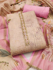 Pink Pure Cotton Kurta Set With Simmer Print