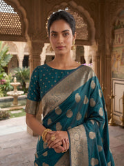 Ethnic Motifs Zari Silk Blend Saree