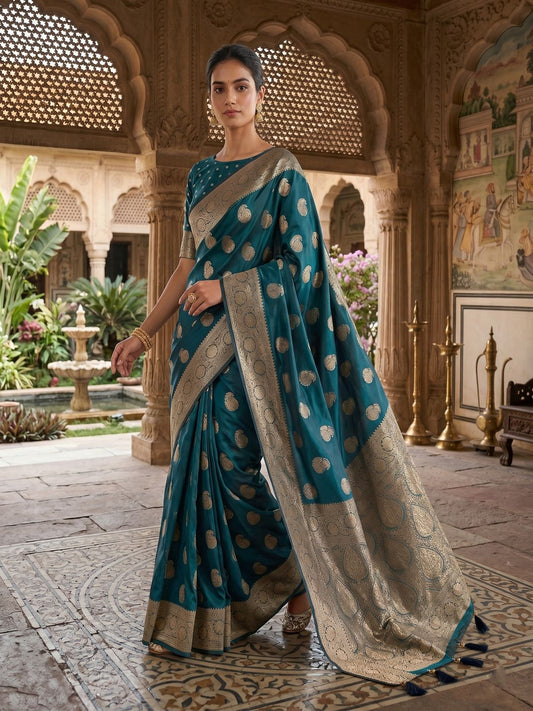 Ethnic Motifs Zari Silk Blend Saree