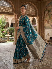 Ethnic Motifs Zari Silk Blend Saree