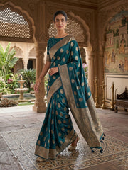 Ethnic Motifs Zari Silk Blend Saree