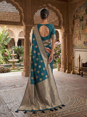 Ethnic Motifs Zari Silk Blend Saree