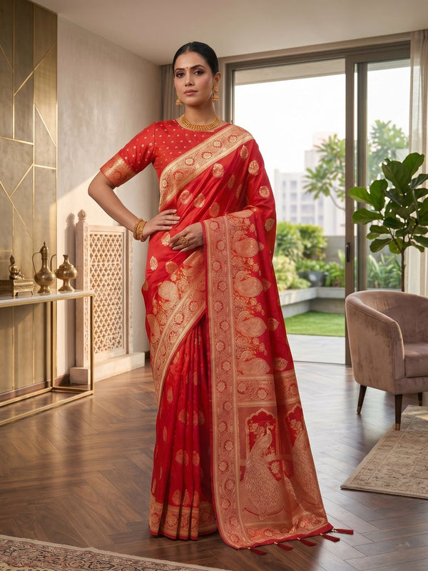 Woven Design Zari Silk Blend Saree