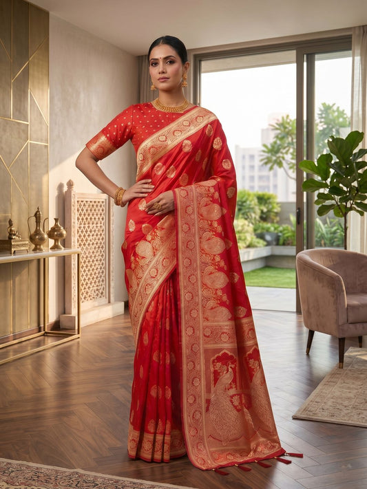 Woven Design Zari Silk Blend Saree