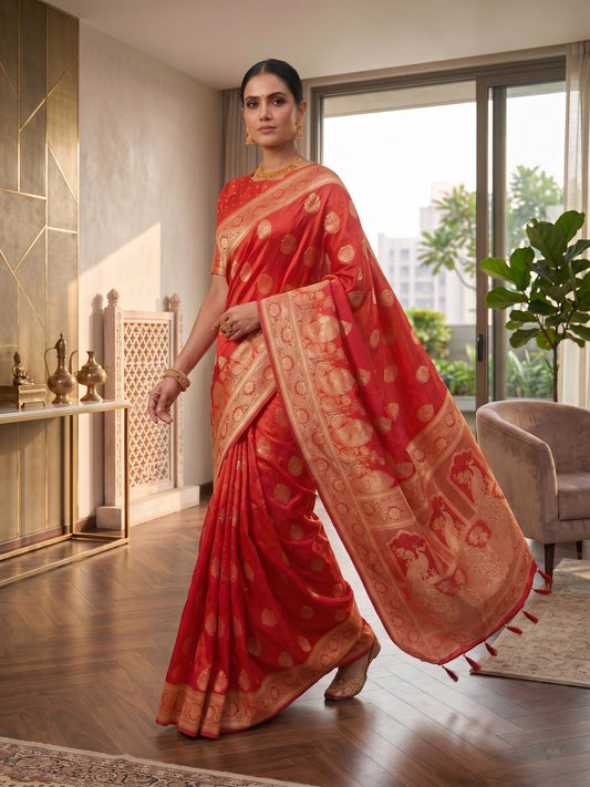 Woven Design Zari Silk Blend Saree