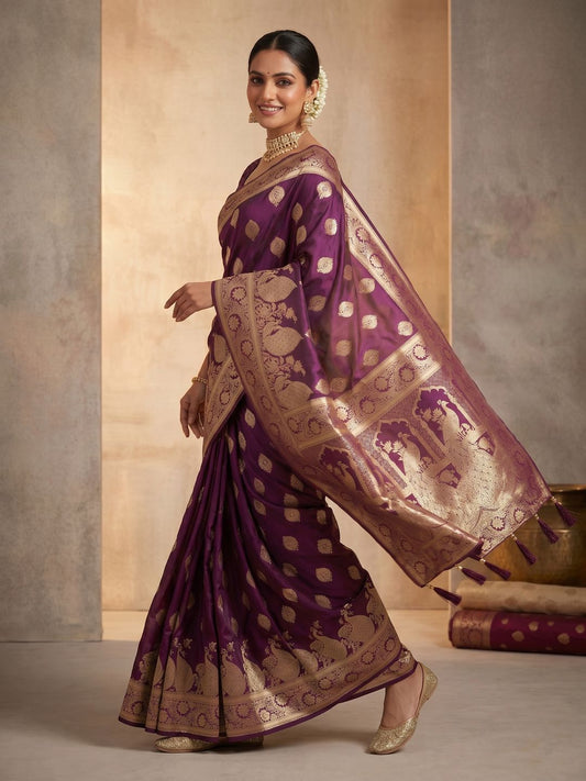 Woven Design Zari Silk Blend Saree