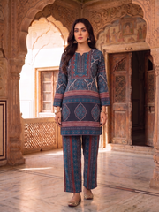 Linen Printed Tunic with Trousers