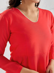 A Line Kurta With Trousers & Dupatta