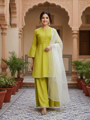 Women Ethnic Motifs Regular Patchwork Kurta with Palazzos & With Dupatta