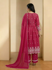 Women Ethnic Motifs Embroidered Tiered Thread Work Kurta with Trousers & With Dupatta