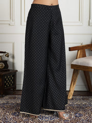 Ethnic Motifs Zari & Sequinned Embroidered A-Line Kurta Set with Dupatta
