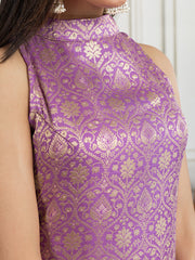 Ethnic Motifs Zari Woven Design Straight Kurta & Trousers With Dupatta