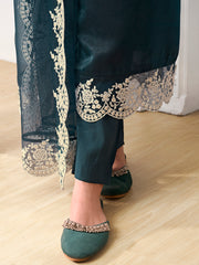 Embroidered Kurta With Trouser & Dupatta