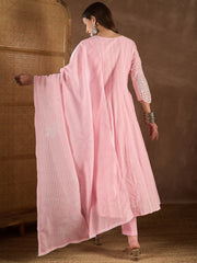 Embroidered Kurta With Trouser & Dupatta