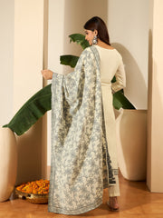 Embroidered Kurta With Trouser & Dupatta