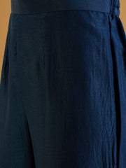 Floral Embroidered Round Neck Kurta & Trousers With Dupatta