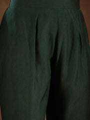 Floral Sequinned Embroidered Square Neck Kurta & Trousers With Dupatta