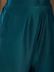 Floral Printed Mandarin Collar Neck Kurta & Trousers With Dupatta