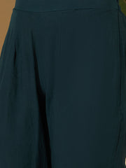 Woven Design V-Neck Kurta & Trousers With Dupatta