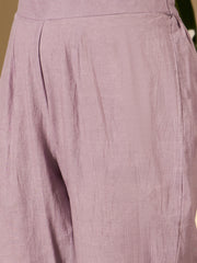 Floral Woven Design V-Neck Kurta & Trousers With Dupatta