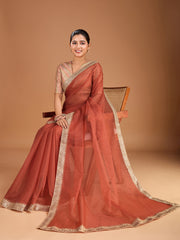 Embroidered Border Saree with Blouse