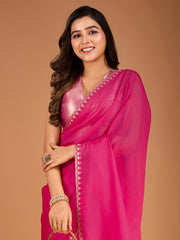 Embellished Sequinned Organza Saree
