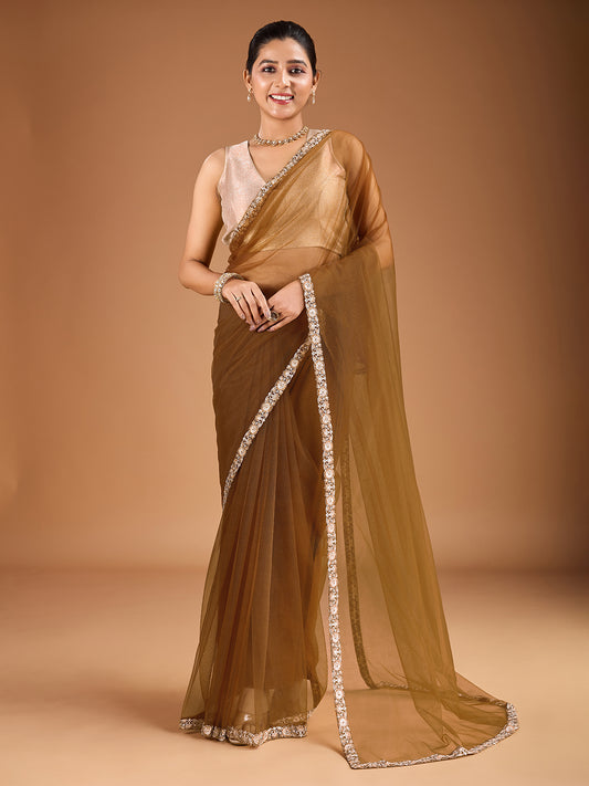 Embroidered Border Saree