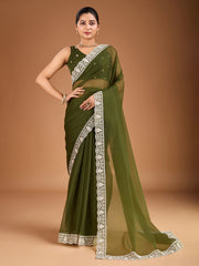 Embroidered Saree with Blouse Piece