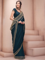 Embroidered Silk Blend Saree