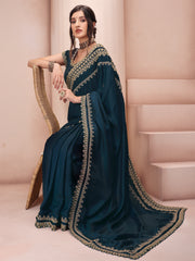 Embroidered Silk Blend Saree