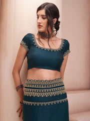 Embroidered Silk Blend Saree