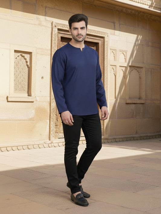 Round Neck Above Knee Straight Kurta