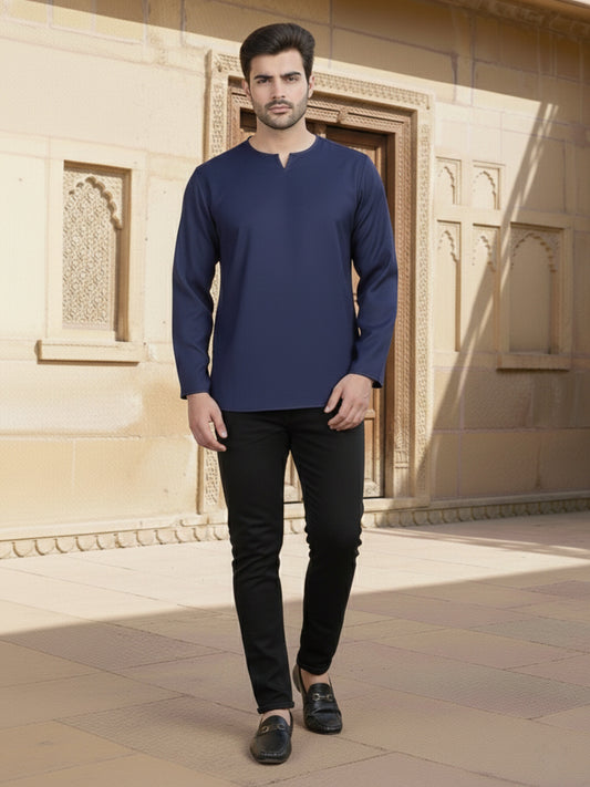 Round Neck Above Knee Straight Kurta