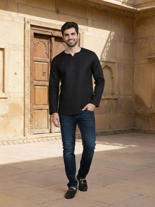 Round Neck Above Knee Straight Kurta