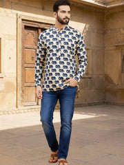 Printed Mandarin Collar Above Knee Straight Kurta