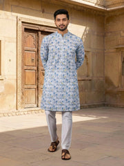 Embroidered Pure Cotton Mandarin Collar Kurta Sets