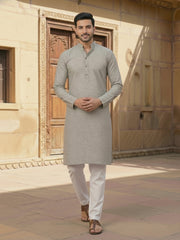 Woven Design Mandarin Collar Kurta Sets