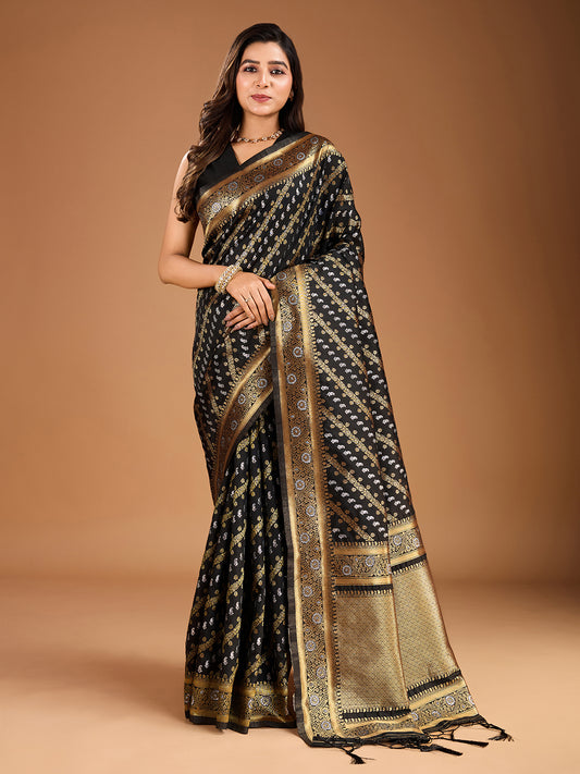 Paisley Woven Design Saree with Blouse Piece