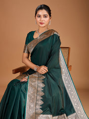 Woven Ethnic Motifs Zari Design Saree With Blouse
