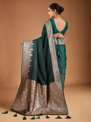 Woven Ethnic Motifs Zari Design Saree With Blouse