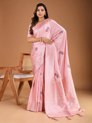 Floral Woven Design Saree With Blouse