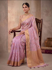 Ethnic Motifs Chikankari Organza Saree