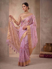 Ethnic Motifs Chikankari Organza Saree