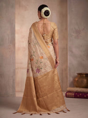 Floral Zari Organza Saree