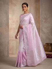 Ethnic Motifs Zardozi Pure Cotton Saree