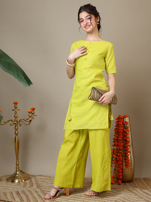 Girls Printed Regular Kurta with Palazzos