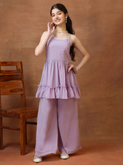 Girls Pleated Gotta Patti Kurta with Palazzos